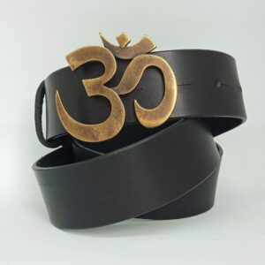 Cinturón corinto con chapón OM - Añil Constantina