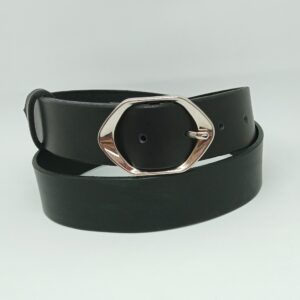 Cinturón negro con hebilla Trapecio - Añil Constantina