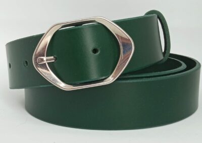Cinturón verde con hebilla Trapecio - Añil Constantina