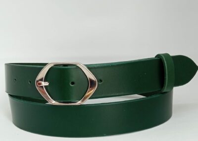 Cinturón verde con hebilla Trapecio - Añil Constantina