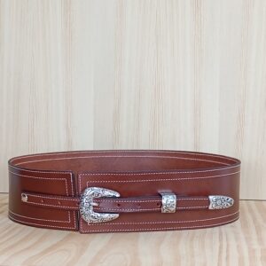 Cinturón modelo Carmen cosido blanco